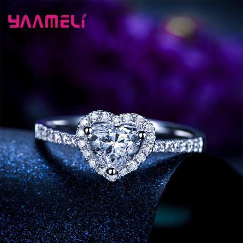 Love Heart Rings Cubic Zircon Midi Knuckle Finger Ring for 925 Sterling Silver Women Wedding Engagement Crystal Jewelry Gift