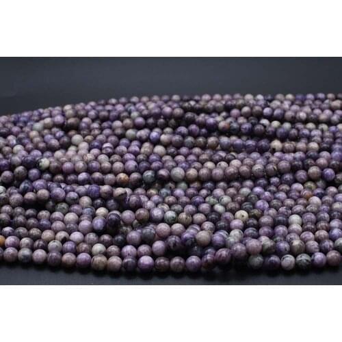 8-10mm AA Natural Smooth Charoite round Stone Beads For DIY necklace bracelet jewelry making 15 "free delivery