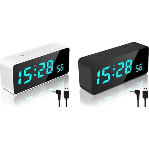 Digital Alarm Clock with APP Control, Bedrooms Bedside Clock with 7.8inch LED Mirror Display/9 Alarm/Dimmer/Snooze
