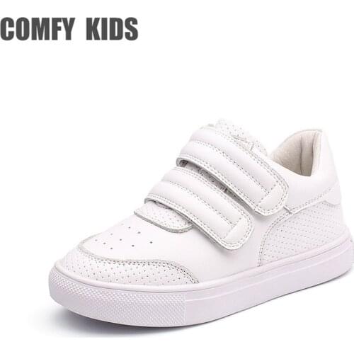 Comfy kids Genuine Leather 1-9 Years old Child Sneakers Shoe For Girls Boys Genuine Leather Casual Sneakers Shoes SIZE 21-37