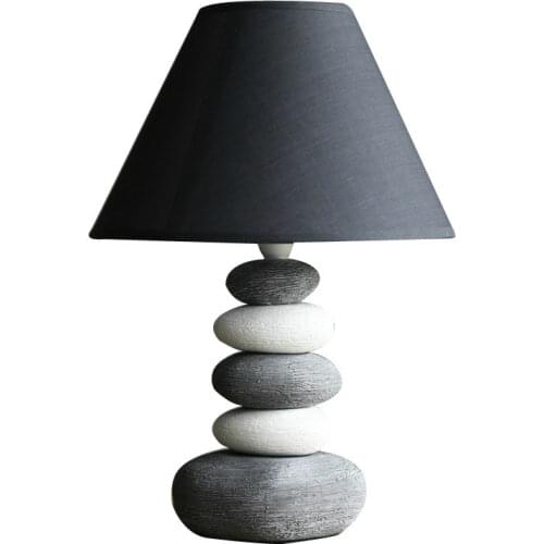 Creative Cobblestone Ceramics Table Lamp Living Room Table Light Bedroom Bedside Lamp Study Design Lighting Office LED Light