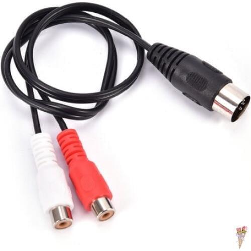Hot MIDI DIN 5P Male to 2 RCA Phono Female Socket Jack MF Audio Cable 0.5M