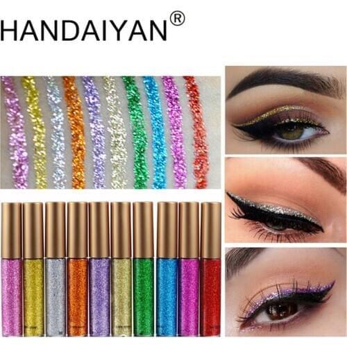 HANDAIYAN Eye Makeup Glitter Eyeliner Cosmetic Long Lasting Shimmer Eyeshadow Eye Liner Women Beauty Eye Make Up Shinning Sequin