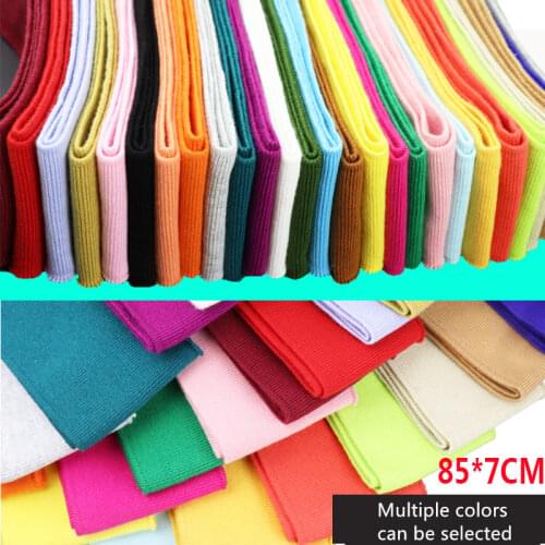 7x85cm Cotton Yarn Dyed Solid Color Stretch Cuff DIY Cotton Knitted Rib Fabric For hem Spring Autumn Jacket Clothing Accessories