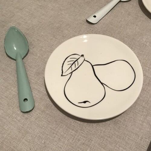 Art Ceramic Round Plate Cake Stand Plate Vajilla Pratos Salad Fruit Tableware Plates For Kitchen Dessert 접시