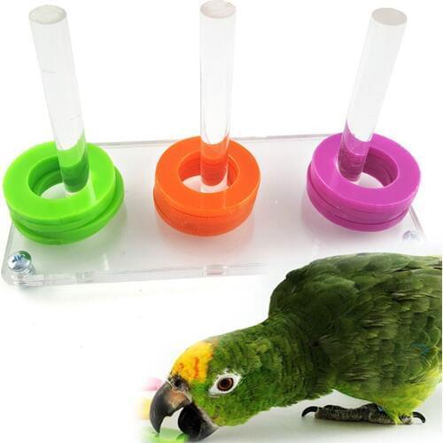 SweetDog Parrot Bird Color Fencing Toy Training Interactive Intelligence Development Puzzle Toy 15x6.5x4CM