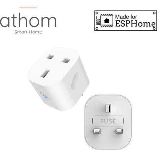 ATHOM preflashed ESPhome Smart Plug Works With Home Assitant UK Standard 16A