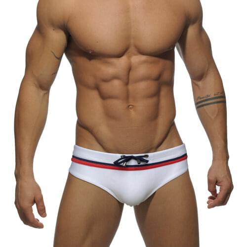 JESSBORN Men's White Swimming Trunks