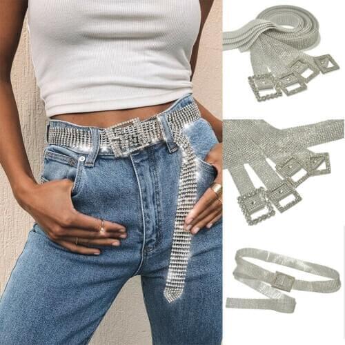 Meihuida Women Fashion Shiny Belt Waist Chain Crystal Diamond Alloy Waistband Full Rhinestone Luxury Wide Party Belt
