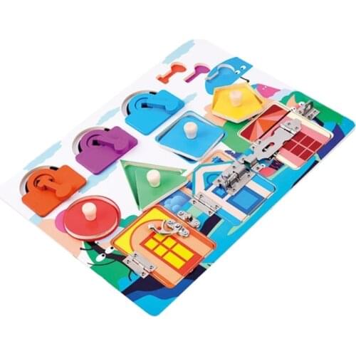 40JC Montessori Improve Intelligence Locks&Latches Activity Board Learning Game Toy for Kids Boys Novelty Children Game Toys