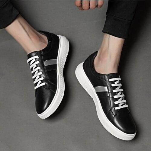 2019 spring and autumn mens shoes comfortable high-quality brand fashion flat shoes lace-up low-top casual shoes large size 45