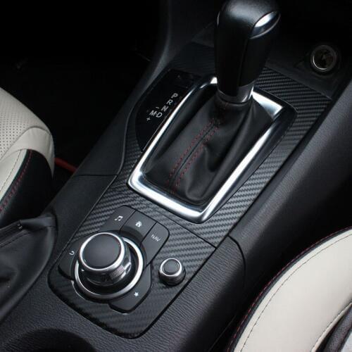For Mazda 3 Axela 2014-2016 AT/MT gear panel Sticker Carbon fiber pattern decorative Sticker