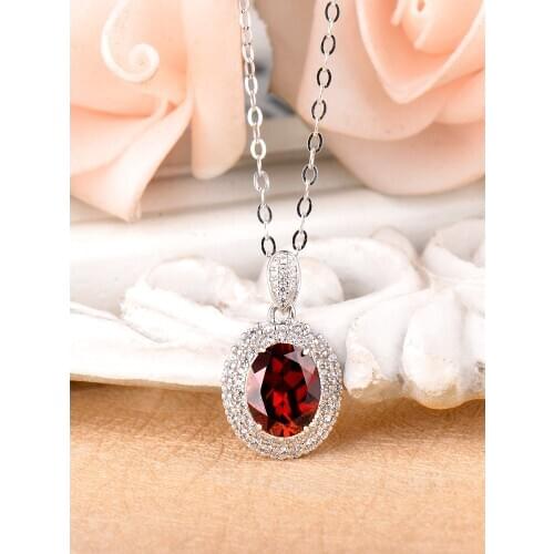 Natural Garnet, pendants for women, necklace for women, 925 sterling silver ,chain around the neck , kpop jewelry aesthetic