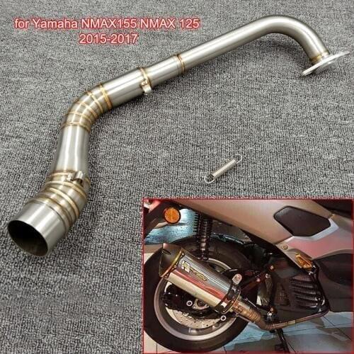NMAX155 NMAX125 moto Exhaust Middle Link Pipe 304 Stainless Steel Slip-On for Yamaha 2015 2016 2017 NMAX 155 NMAX 125 Scooter