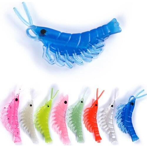20pcs Soft Silicone Shrimp Fishing Lures 2.7cm 0.3g Small Freshwater Fishing Shrimp Bait Carp Pike Bass Fishing pesca