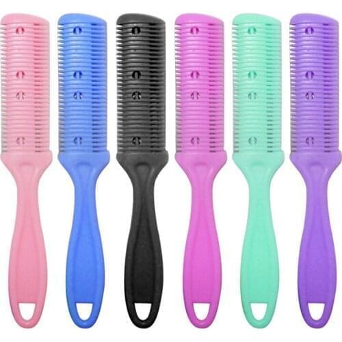 1PC Hair Cutting Comb Black Handle Hair Brushes with Razor Blades Cutting Thinning Trimmin Hair Salon DIY Styling Tools