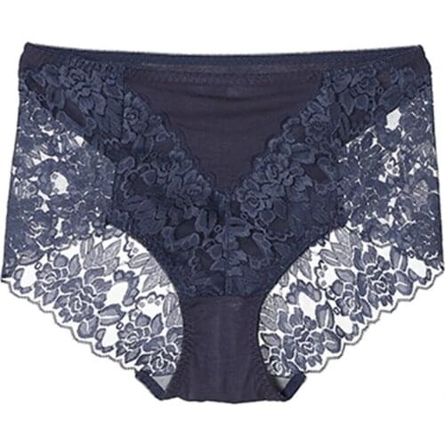 Cotton Underwear Womens Panties Comfort Underpants Floral Lace Briefs For Woman Sexy Low-Rise plus size Pantys Intimates XL-3XL