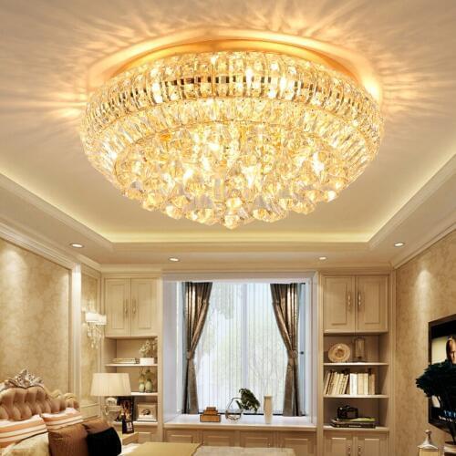 LED Light Modern Crystal Ceiling Lights Fixture Round Shining Ceiling Lamp Living Room Bedroom Hall Lobby Home Indoor Lighting