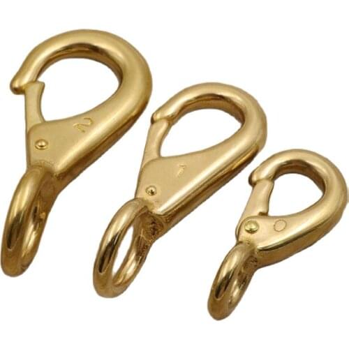 10-19mm Solid Brass Round Base Lobster Claw Clasps Clip Buckle Ring Snap Hook Webbing Pet Collar Leather Craft Belt Accessories
