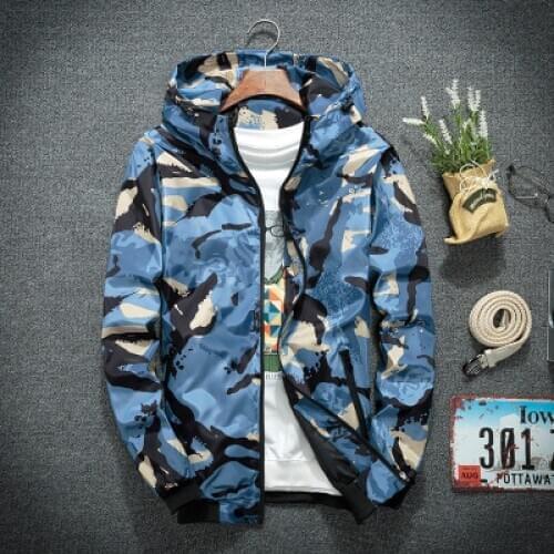 Spring and Autumn camouflage loose sport jacket fashion printed jacket for men comfort streetwear jacket