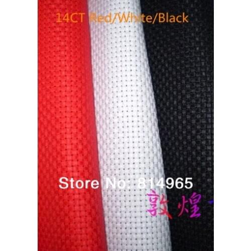 High Quality Cross Stitch Fabric 14 Count (14 CT) 150X50cm Aida Cloth White/Red/Black Free Shipping