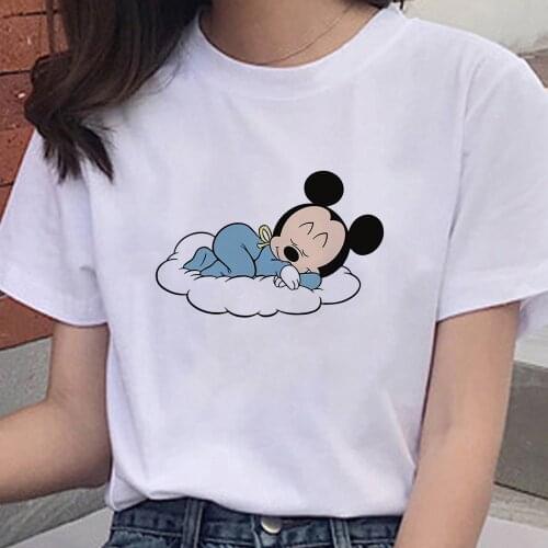 Female Harajuku Casual Girls Tops Tee Summer Cool Baby Mouse Mickey Graphic Printed T-shirt Women Fashion Short Sleeve Tshirts
