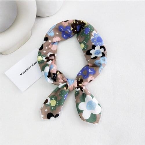 Scarves for Women flowers Print cotton and linen Scarf Shawl Bandana for Head Large Hijab For Ladies 55X55cm FJ294