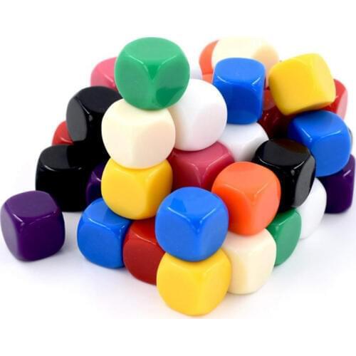 10 PCS DIY Blank Dice Colorful Dice Puzzle Game Send Children 6 Sided Dice 16mm