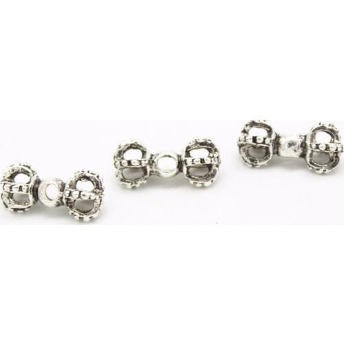 10 PCS Vintage Tibetan Buddhist Metal Silver Color Spacer Beads Vajry Pestle/Vajra Bell Pendant Charms For Jewelry Making
