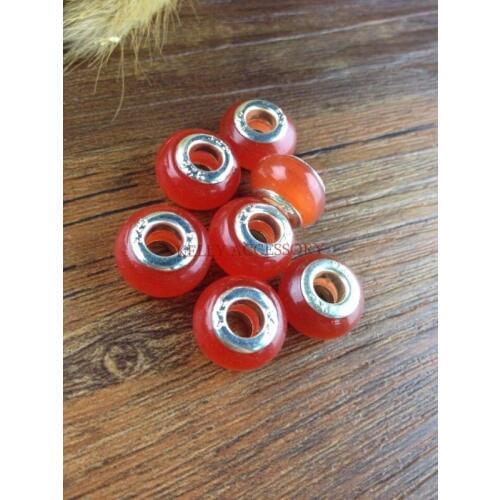 Hot Sale 100pcs Red Opal Cats Eye Beads Big Hole Charm Beads 9*14mm Craft Bracelet Diy Beads For Jewelry Making