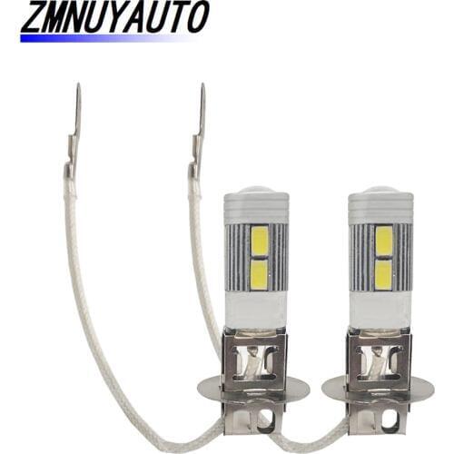 2PCS LED Lamp H3 Bulb Car Fog Light 5730 LED 10SMD Auto DRL Daytime Running Lights Super Bright 12V 6000K