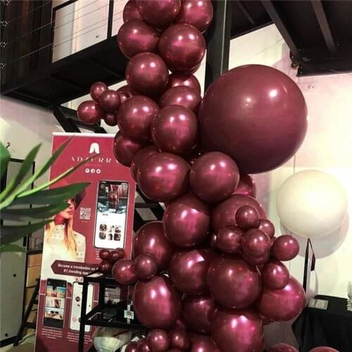 20pcs 5/10/12inch Burgundy Pearl Latex Balloons Helium Wine Red Event Party Baby Bridal Shower Wedding Birthday Decorations