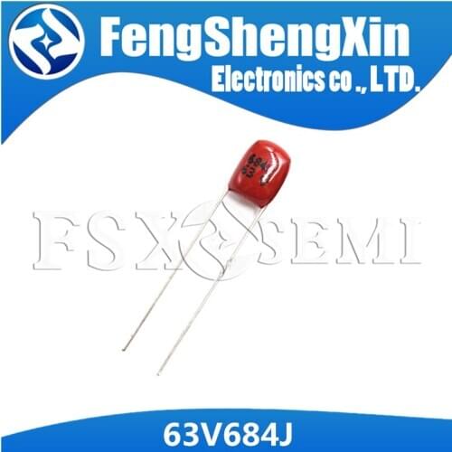 20PCS CBB 684 63V 0.68UF Pitch 5mm 680nf 63V684J Polypropylene film capacitor