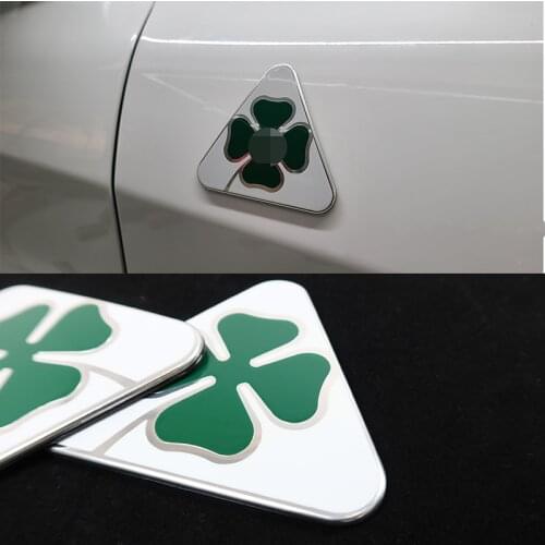 3D Four-leaf clover Body sticker Fender decoration logo emblem sticker For Alfa Romeo Giulia Stelvio mito spider GT 159 156 147