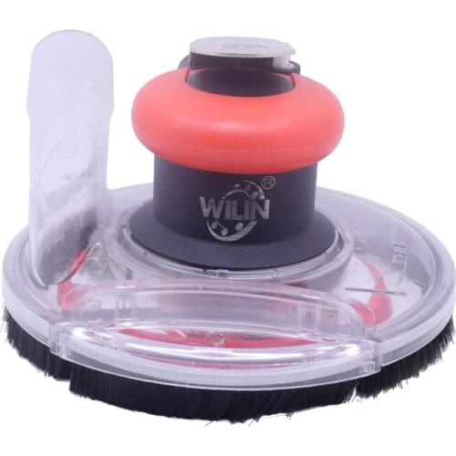 5"Inch Ready Random Orbit Pneumatic Sander with Clear Vacuum Dust Shroud Cover Auto Detailing Polishing Tool