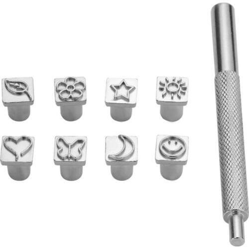 9 in 1 Leather Carving Hand Working Saddle Making Tools Engraving Craft Set Leather Printing Leathercraft Tools