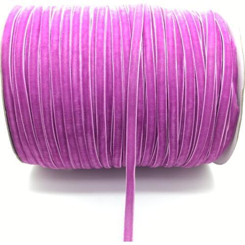 Free Shipping 5 yds 1/4 "(6mm)Wide Light Purple Velvet Ribbon Vintage Headband Clips Bow Decoration #6mRS10