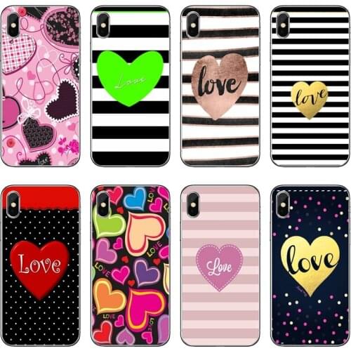 Love Heart stripe Accessories Phone Case For Huawei P30 P20 Pro P10 P9 P8 Lite Y5 Y6 Y7 Y9 P Smart Plus 2018 2019