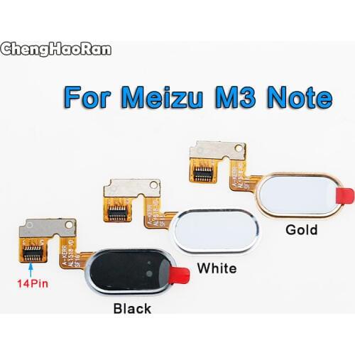 ChengHaoRan For Meizu M3 Note L681H Home Button Fingerprint Sensor Key Flex Cable Ribbon Replacement Parts Home Button 14 pins