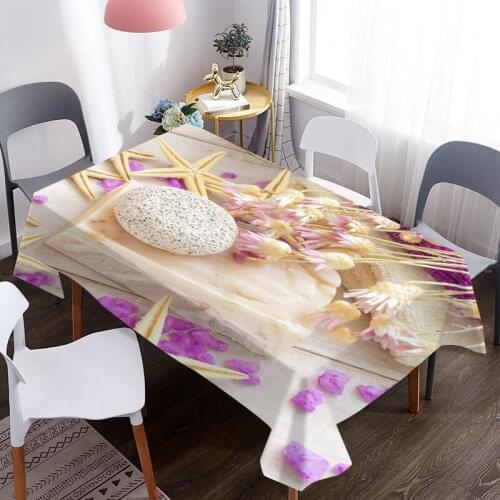 SPA Scented Candle Print Decorative Oxford Fabric Tablecloth Waterproof Thick Rectangular Wedding Dining Table Cover Table Cloth