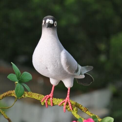 Artificial Foam Pigeon Simulation Feather Bird DIY Garden Decor Photo Prop Lawn Figurine Ornament Animal Bird Garden Statues