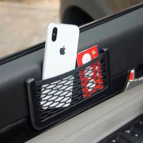 Auto Seat Side Interior Back Sundries Pocket Mesh Car Storage Bag Phone Net Pocket Holder Elastic Flexible Nets Organizer