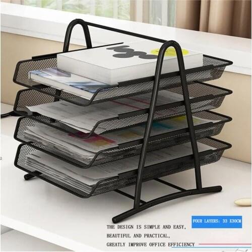 Metal File Rack Multi-Layer Storage Rack Folder Drawer Type File Basket File Frame Sorting Frame Data Bookshelf