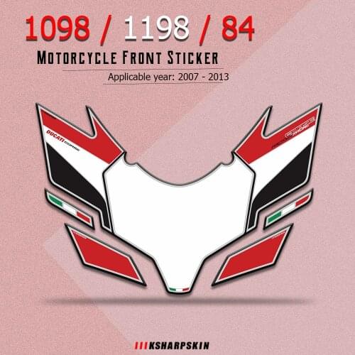 Motorcycle 3D Gel Front fairing sticker edge Paint Scratch Protector stickers For Ducati 1098 1198 848 2007-2013 Vehicle decals