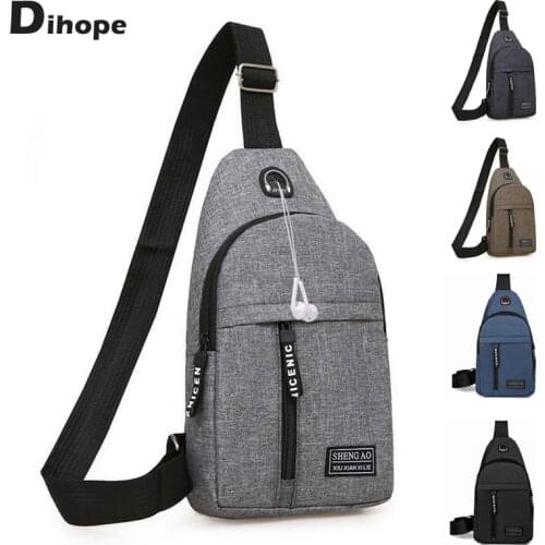 Men Shoulder Bags Canvas Waist Packs Sling Fanny Bag Crossbody Outdoor Casual Sport Chest Daily Phone Purse Messenger Bag Bolsa