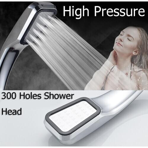 Shower Head ABS High Pressure Handheld 300 Holes Square Shower Head Water Saving Sprinkler High Quality Bathroom Accessories