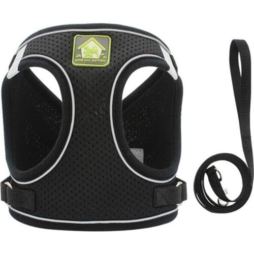 Nylon Mesh Kitten Puppy Reflective Dogs Harness And Leash Set Dogs Vest Harness Leads Pet Clothes For Small Dogs