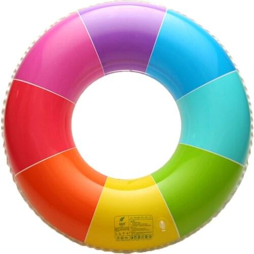 2021 New Rainbow Inflatable Swimming Ring Swim Float Summer Beach Water Fun Pool Toys For Adults Children Kids