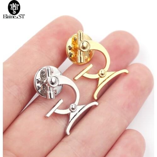 10Pcs Brooch for Scarf Shawl Gold Color Microscope Pin Biology Molecular Jewelry Gift for Doctor Medical Chemistry Brooches