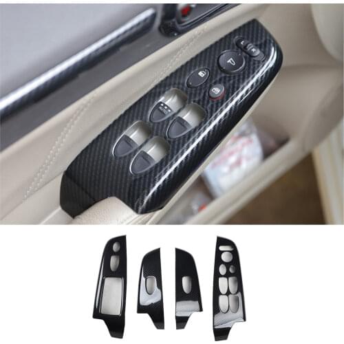 FOR HONDA Civic 8th 2006-2011 4pcs ABS carbon fiber Window lift panel switch cover trim
